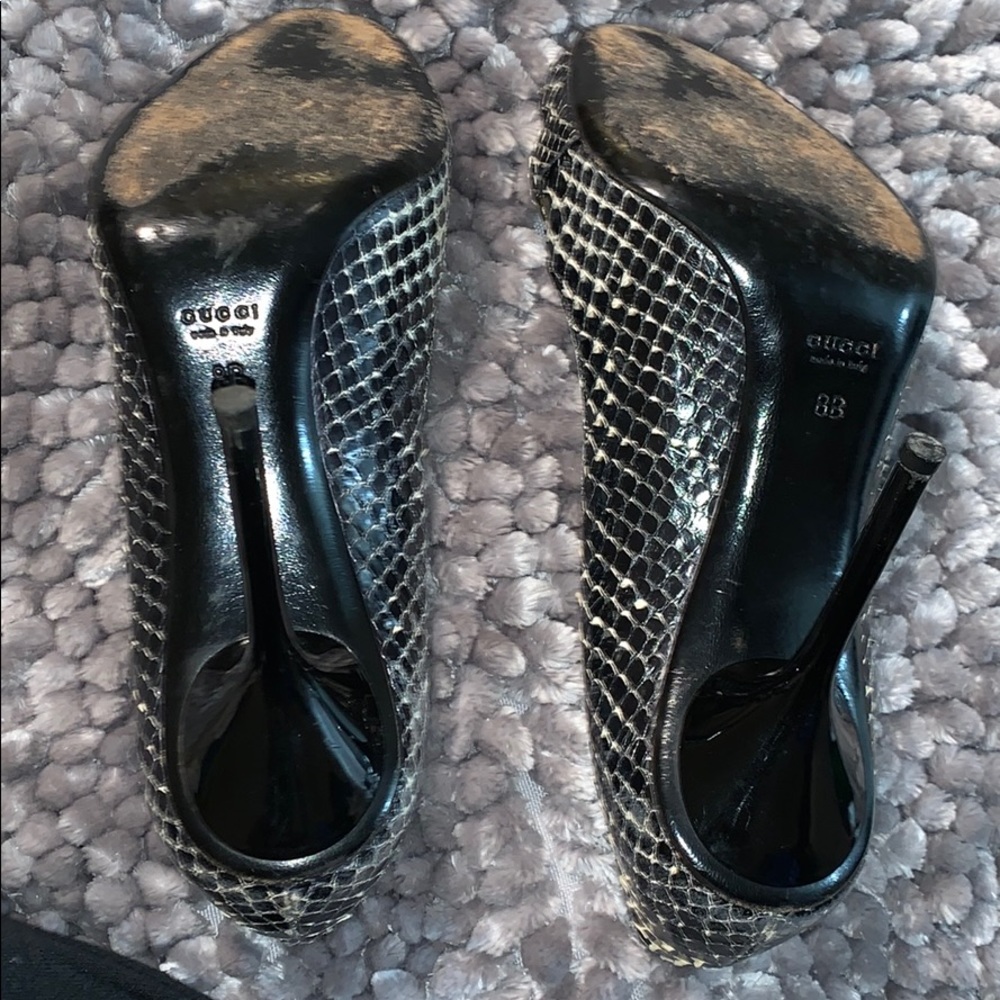 Gucci Python Open Toe Pumps - image 5